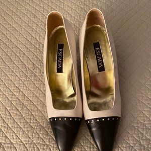 Escada black White heels/8AA/like new